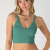 Ribbed V-Neck Bra Top