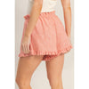 Ruffle Trim Drawstring Shorts