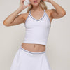 X-Back Cami Top & Flared Mini Skort Seamless Knit Set