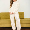 FLORAL PRINT CREW NECK LONG SLEEVE KNIT TOP