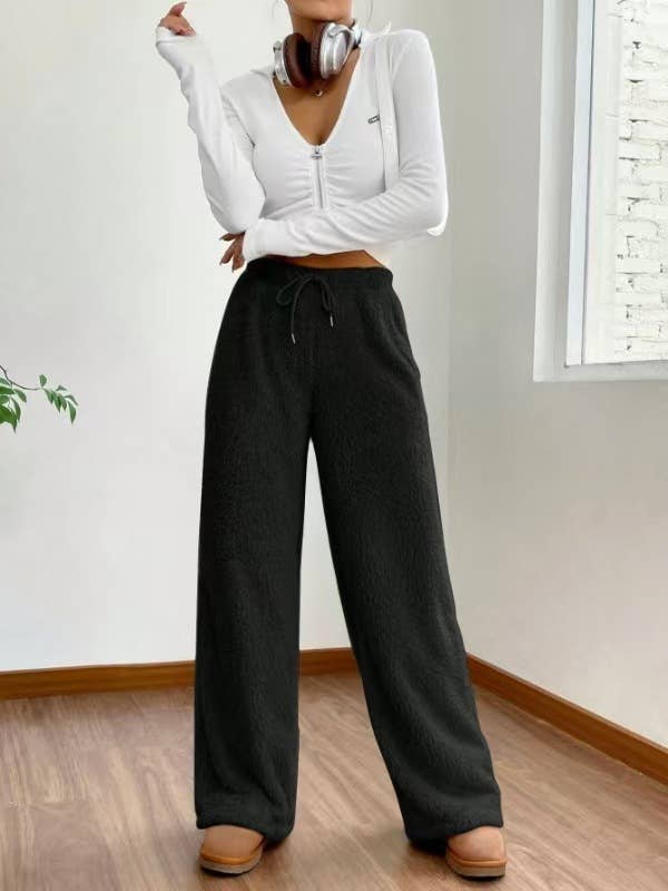 Fleece Wide Leg Lounge Pants