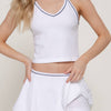 X-Back Cami Top & Flared Mini Skort Seamless Knit Set