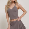 X-Back Cami Top & Flared Mini Skort Seamless Knit Set