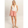 Ruffle Trim Drawstring Shorts