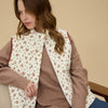 Floral Quilted Zip-Up Puffer Vest