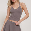 X-Back Cami Top & Flared Mini Skort Seamless Knit Set