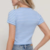 Striped Short Sleeve Ribbed Top