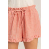 Ruffle Trim Drawstring Shorts