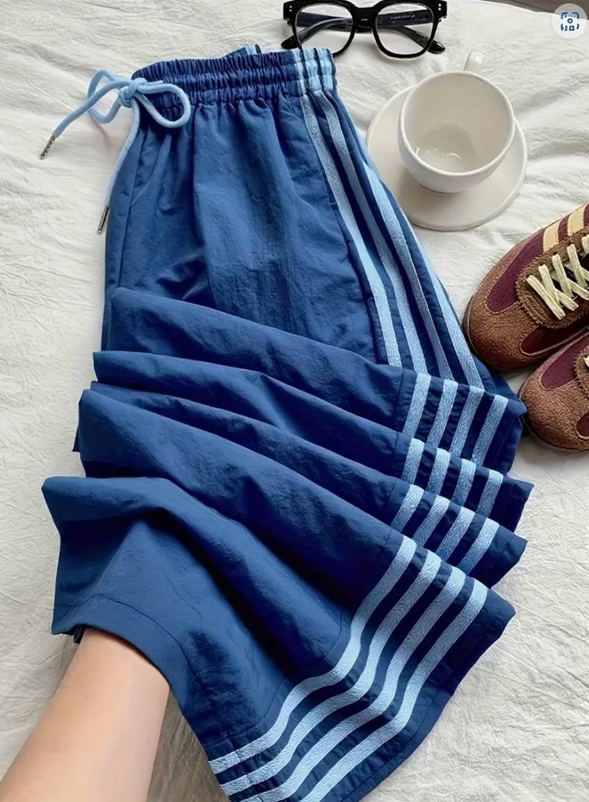 Striped Wide Leg Track Pants