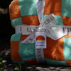 UrbanSun Orange + Turquoise Checkered Blanket