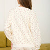 FLORAL PRINT CREW NECK LONG SLEEVE KNIT TOP