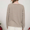 Stripe Textured Long Sleeve Henley Knit Top