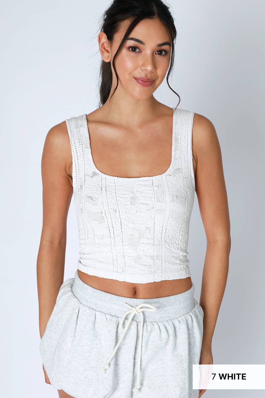 Double Lace Square Crop Top