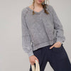 Washed V-Neck with Exposed Seam Knit Top