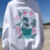Surfboard & Sunset Embroidered Oversized Hoodie