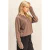Mineral Washed Long-Sleeve Henley Top