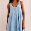 Tied Scoop Neck Dress