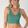 Ribbed V-Neck Bra Top